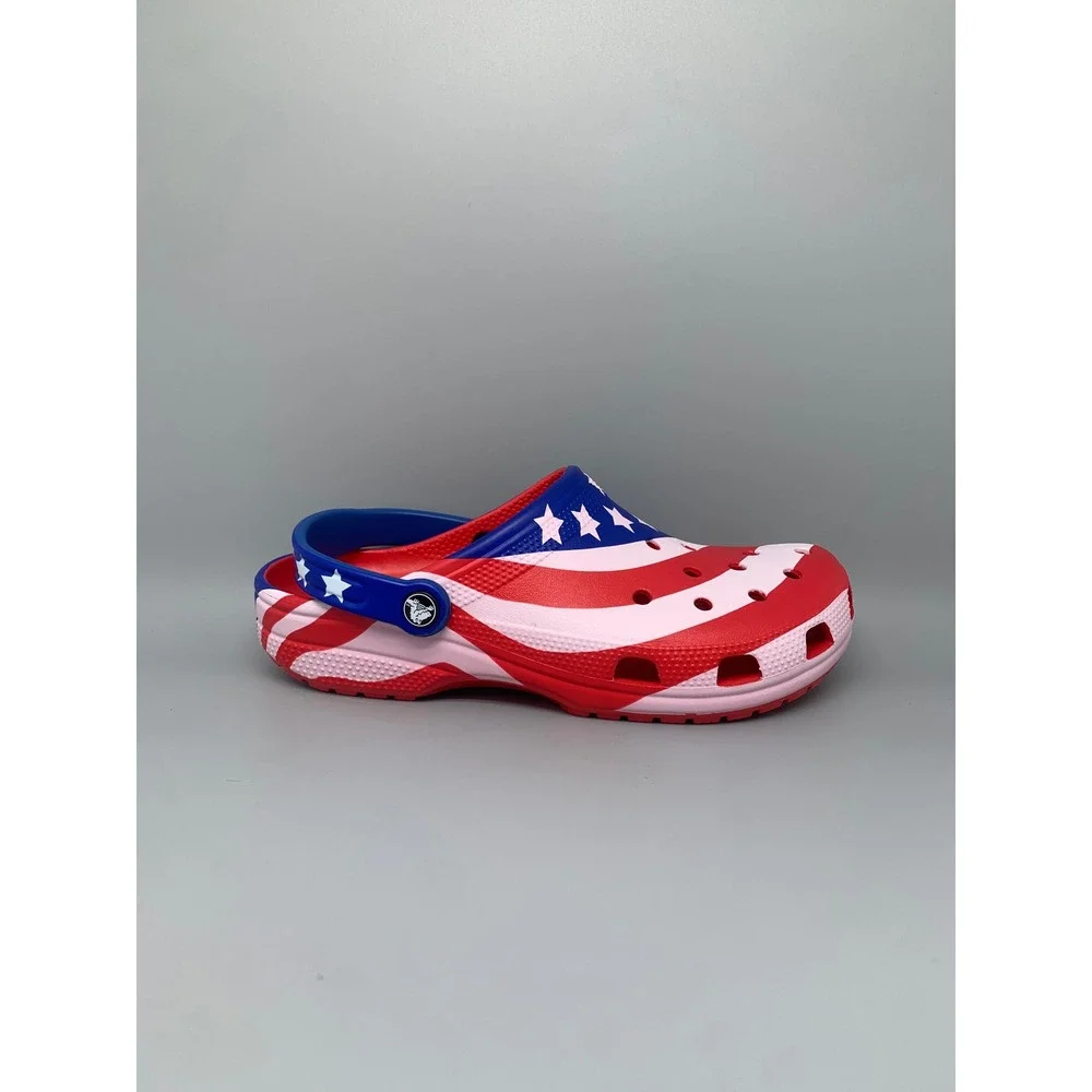 Crocs Classic American Flag Clogs 205974-90H Men's Sz 8 NEW
